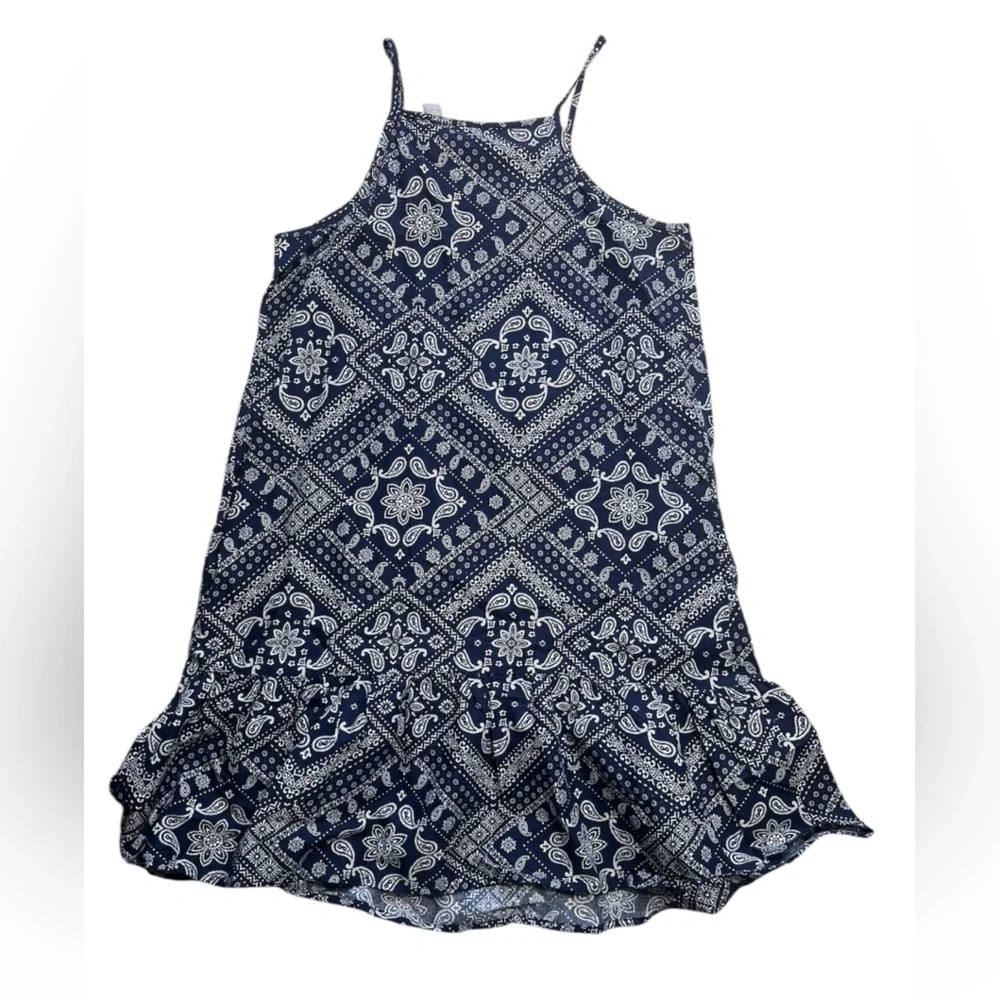 The Children’s Place Blue Bandana Ruffle Dress Girls Size Large NWT - Picture 4 of 9